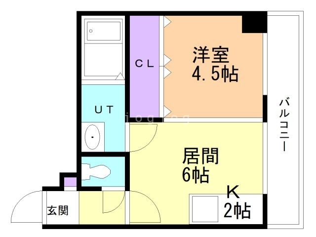 札幌市北区新琴似八条のマンションの間取り