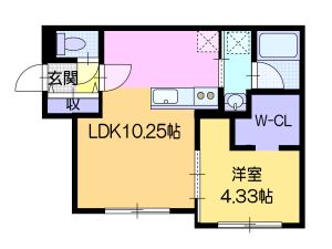 札幌市中央区北十三条西のマンションの間取り