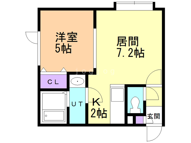 札幌市西区発寒十四条のアパートの間取り