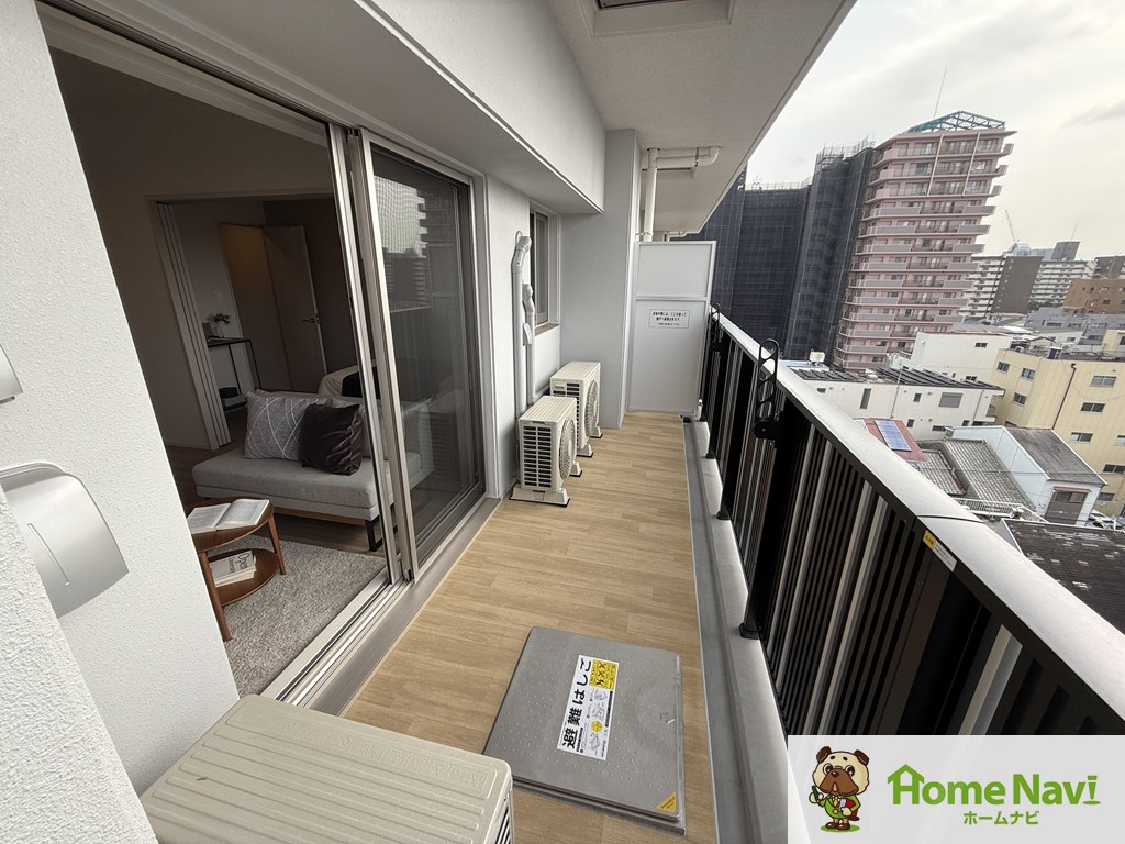バルコニー　南向きです。ホームナビなら当月の賃料のみで契約可能です。