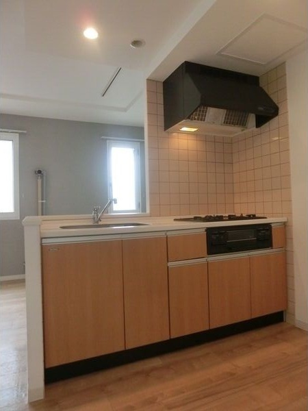 キッチン　共用部から室内をチラ見です。