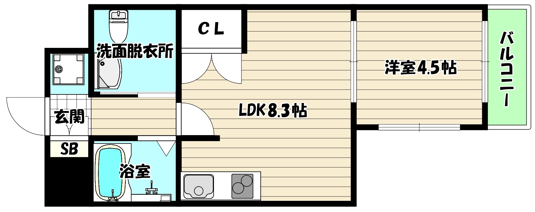 地下鉄御堂筋線 新大阪駅 徒歩10分 9階建 築25年の間取り写真