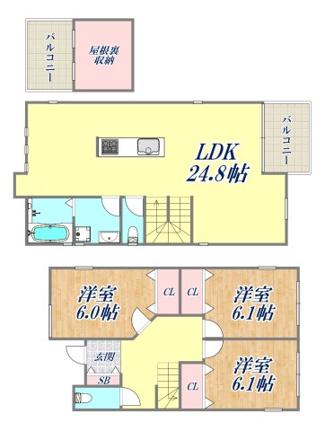 大屋町戸建ての間取り写真