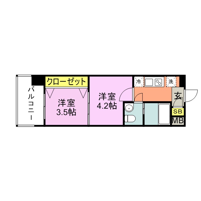 60V-TOWER天神の間取り写真