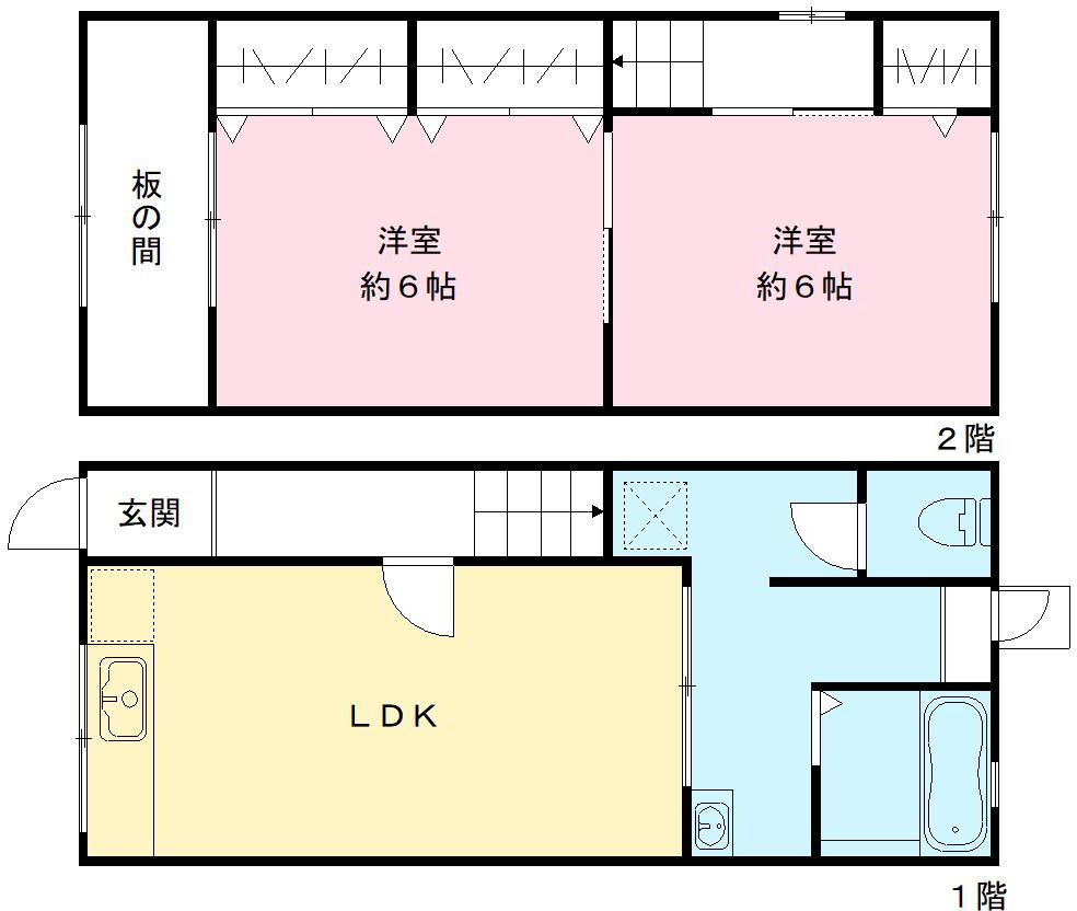 姫島2丁目戸建貸家の間取り写真
