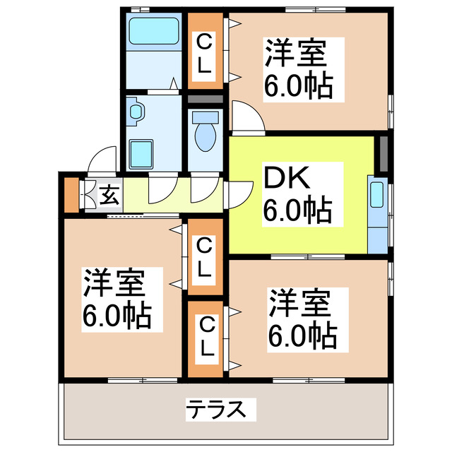 熊本県八代市横手新町（アパート）の賃貸物件の間取り