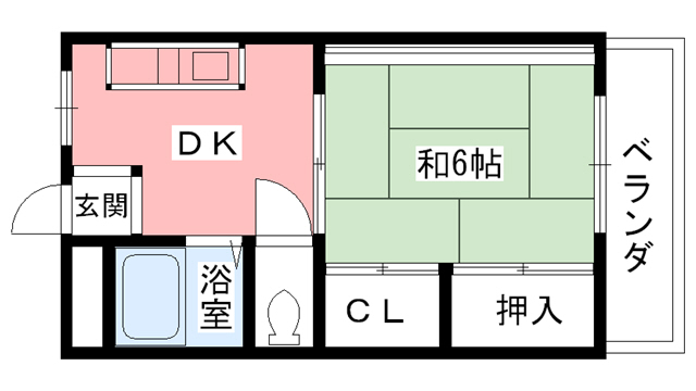 兵庫県西宮市二見町（マンション）の賃貸物件の間取り