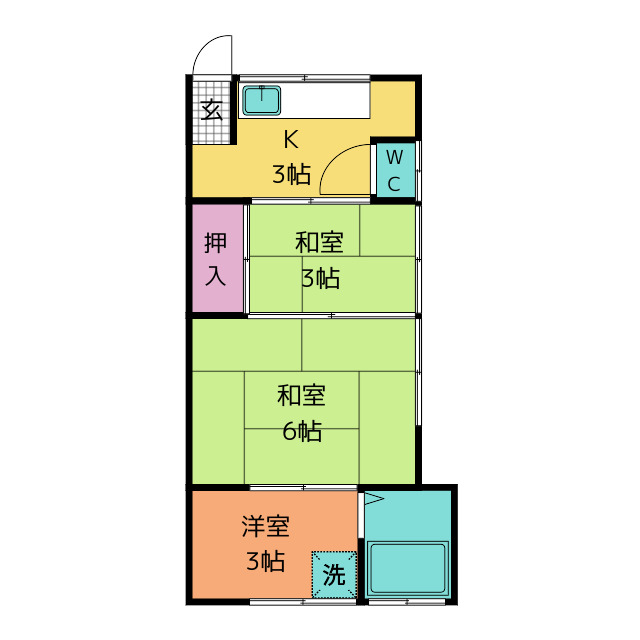 いわを荘Ａ・Ｂの間取り