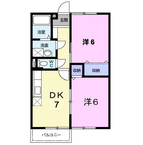 エステートＫａｋｅｄａ　Ａの間取り