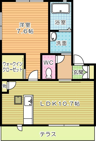 パストラーレ潤崎Ａの間取り