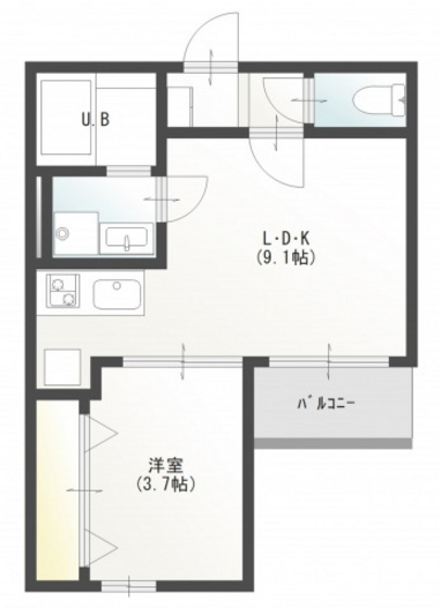 【廿日市市城内のアパートの間取り】