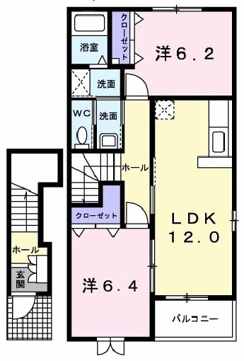 メゾンド　カルムＣの間取り