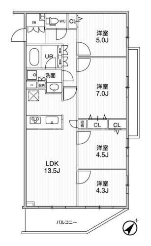 墨田区東向島のマンションの間取り