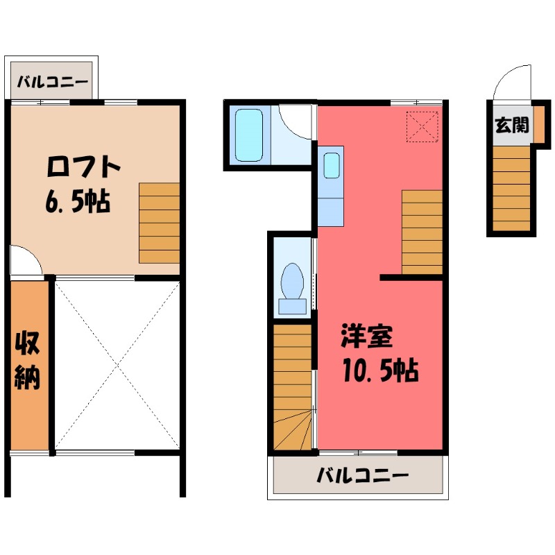 サザンテラス Dの間取り