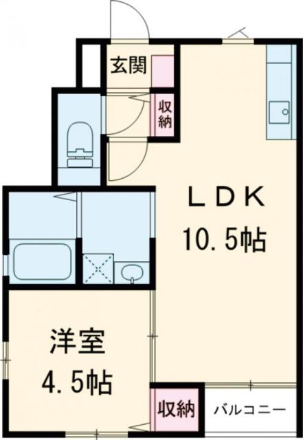 【加古川市加古川町河原のアパートの間取り】