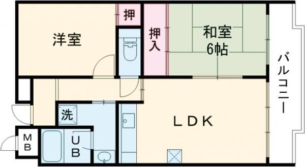 泉南市樽井のマンションの間取り