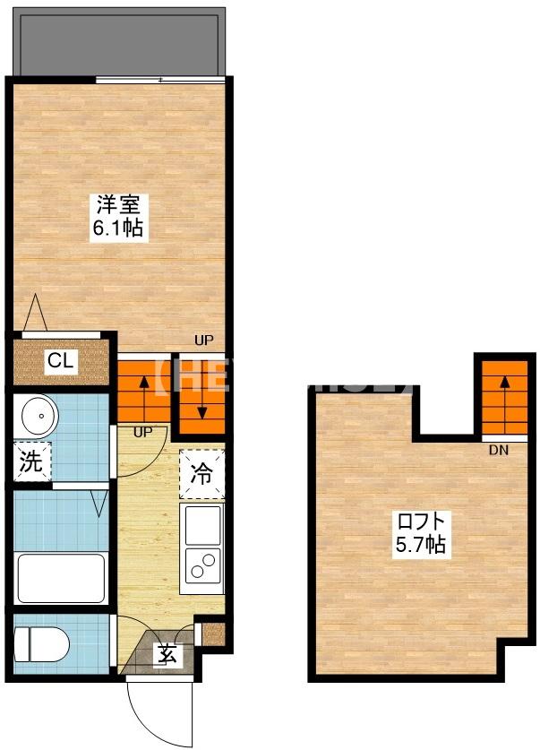 大村市桜馬場のアパートの間取り