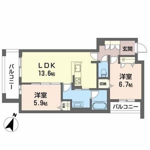 神戸市垂水区桃山台のアパートの間取り