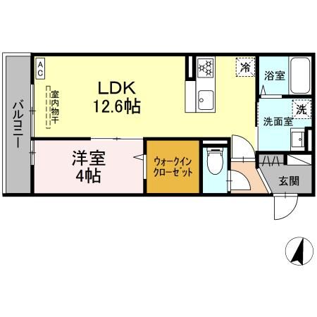 小田原市栢山のアパートの間取り