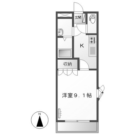 比企郡滑川町月の輪のアパートの間取り