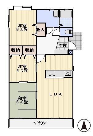 ハイツ秋桜の間取り