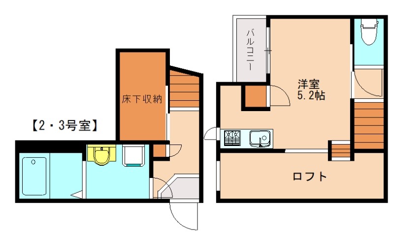 古賀市日吉のアパートの間取り