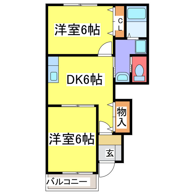 宍粟市山崎町段のアパートの間取り