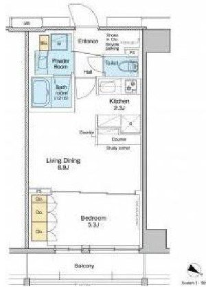 墨田区千歳のマンションの間取り