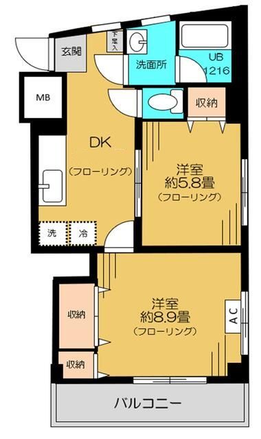 【大田区上池台のマンションの間取り】