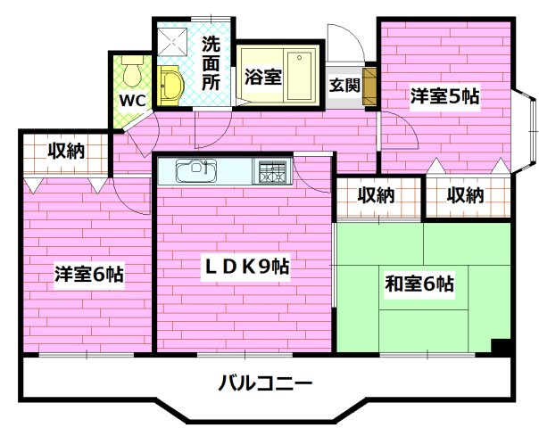 【広島市安佐南区長束のマンションの間取り】