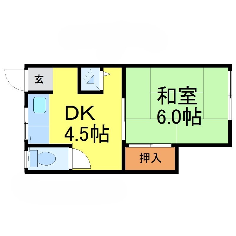 名古屋市瑞穂区雁道町のアパートの間取り