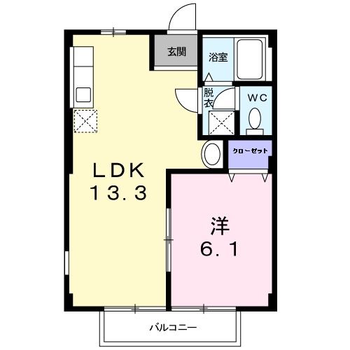 甲府市金竹町のアパートの間取り