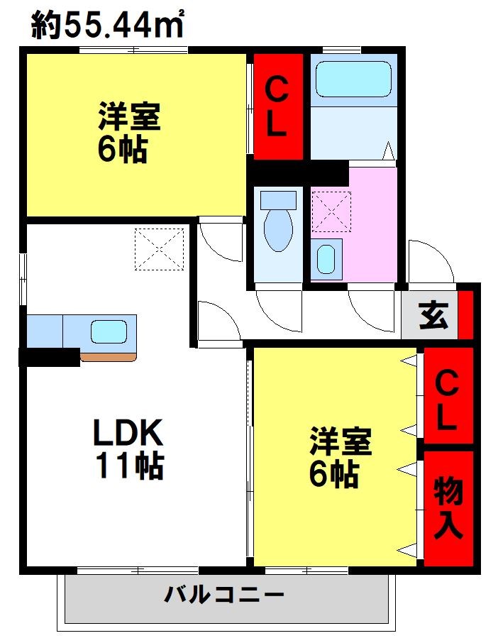 サファル　Ａ棟A棟101の間取り