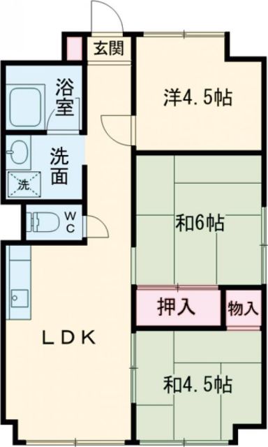 コーポエバーグリーンの間取り