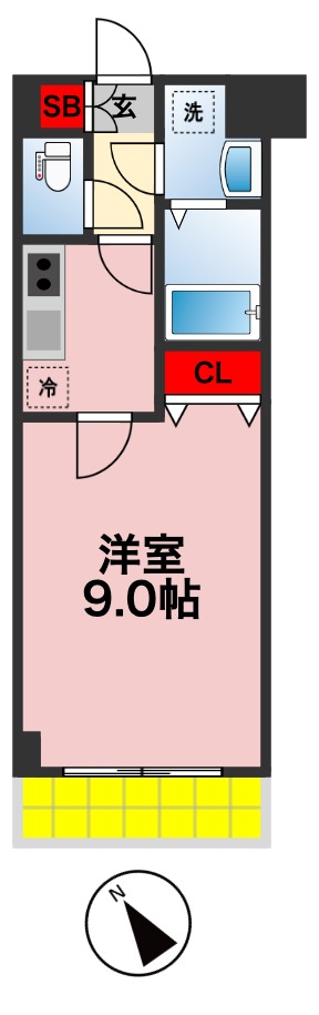 千葉市中央区要町のマンションの間取り