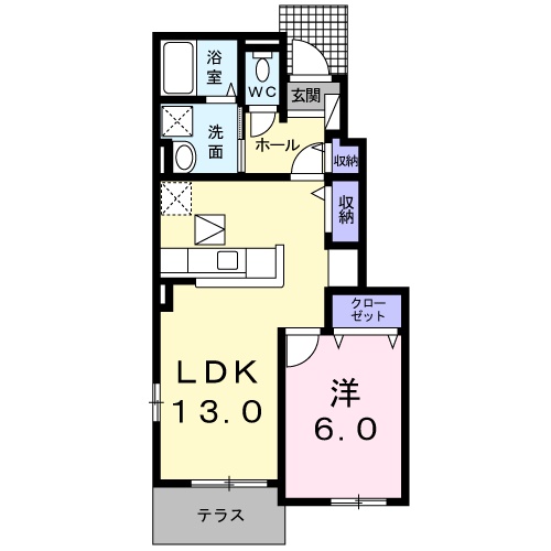 甲賀市甲南町深川のアパートの間取り