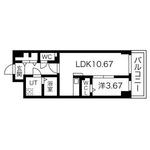 名古屋市千種区北千種のマンションの間取り