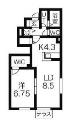 八王子市東中野のアパートの間取り