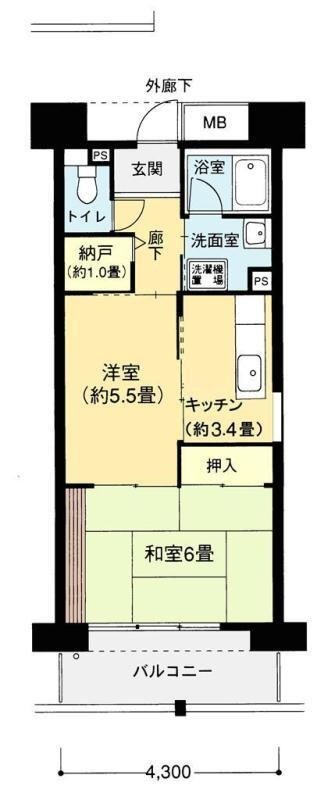 フロール山田町第1の間取り