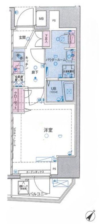 ＪＲ山手線 田端駅 徒歩6分 15階建 築10年の間取り写真