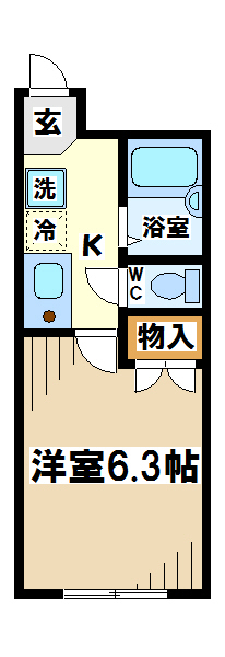 京王線 下高井戸駅 徒歩5分 3階建 築21年の間取り写真