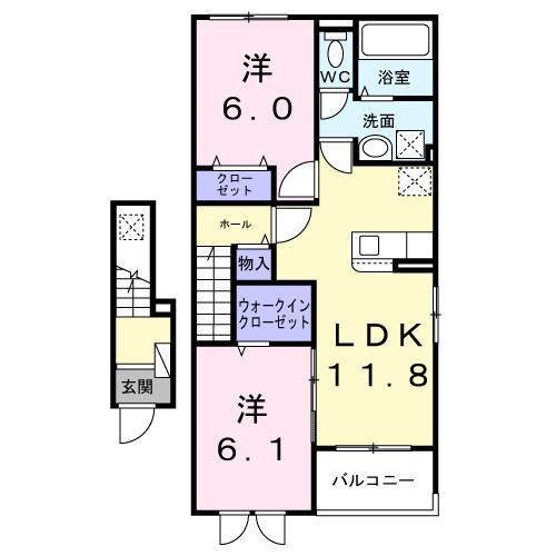 リバーサイドBの間取り写真