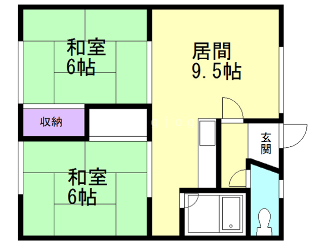 旭川市秋月一条のアパートの間取り