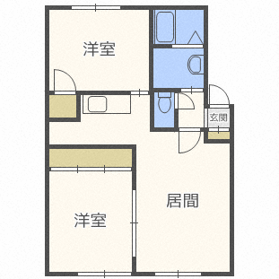 札幌市手稲区星置南のアパートの間取り