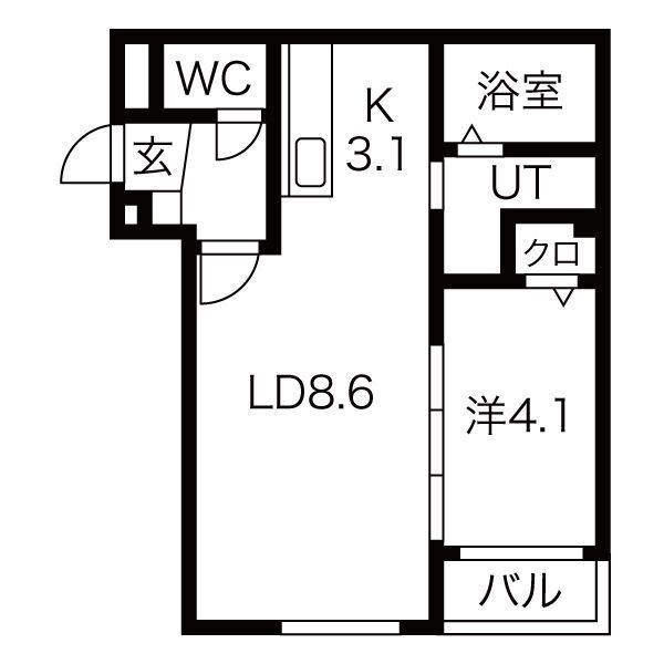 札幌市西区宮の沢二条のマンションの間取り