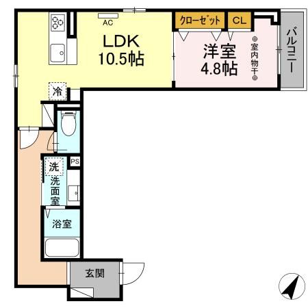 八王子市並木町のアパートの間取り