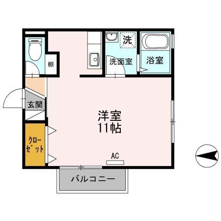 出雲市塩冶原町のアパートの間取り