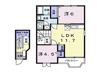 【津市白塚町のアパートの間取り】