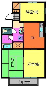 郡山市新屋敷のアパートの間取り