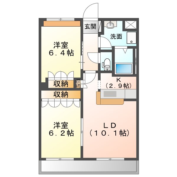 フルートドリームＢの間取り